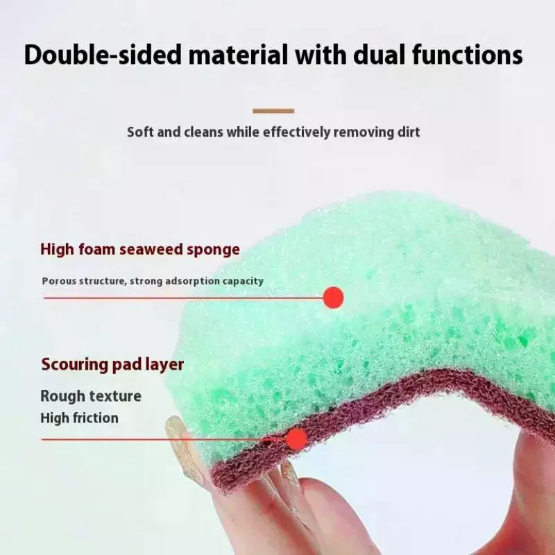 5PCS/10PCS Kitchen Stain Removal Sponge Clean Cotton Dishwashing Sponge Wipes Bathroom Cleaning Utensils High Density Sponge Qme
