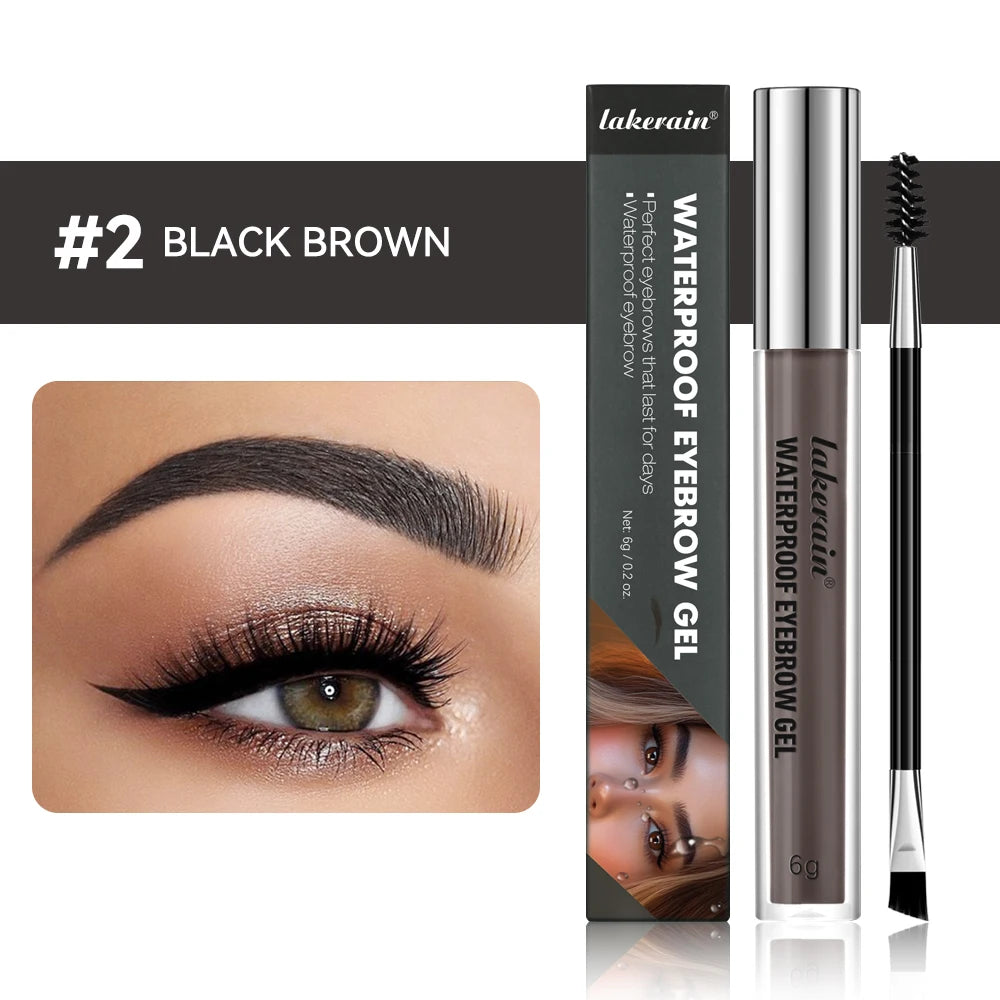 Waterproof Eyebrow Dyeing Gel Easy Eyebrows Long-lasting Qme 02 Black Brown 6g