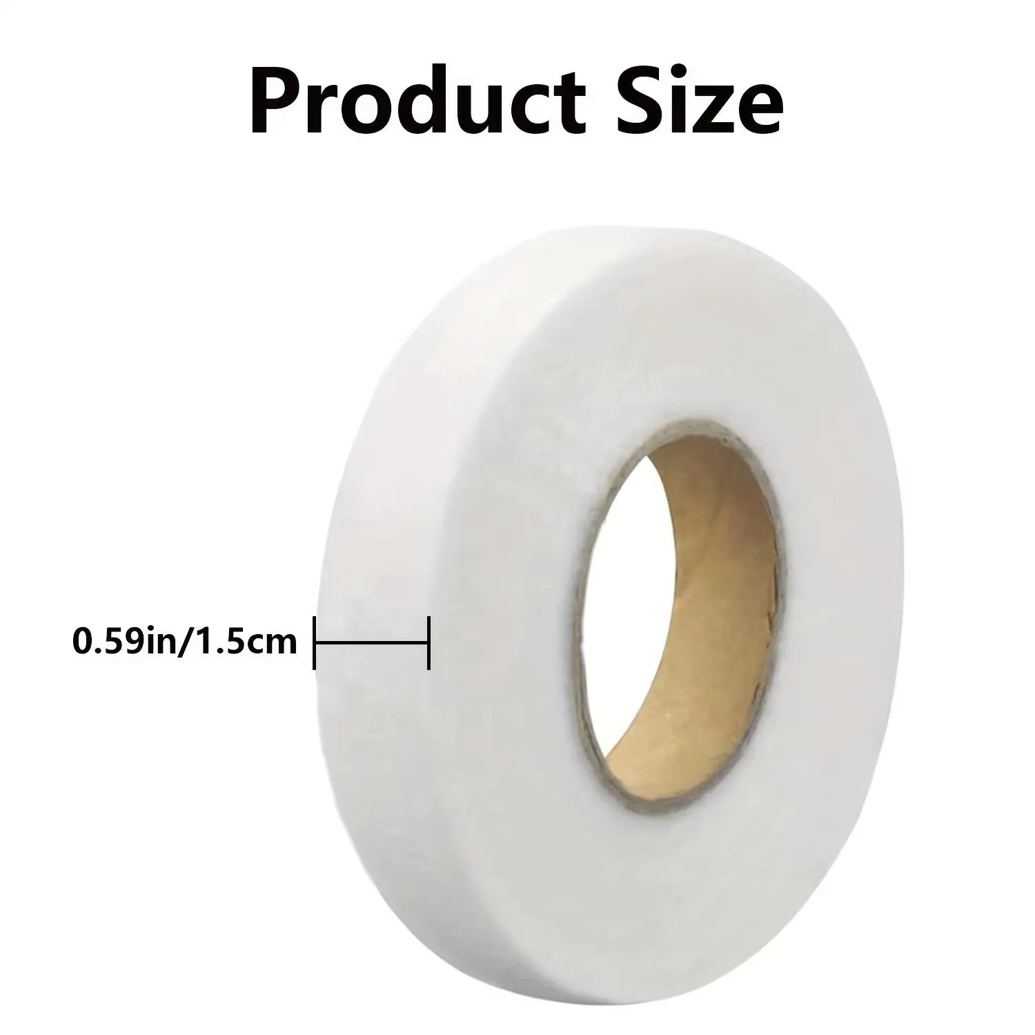 70 Yards Iron-On Fusible Hem Tape Non-woven Adhesive Hem Tape for Hemming Clothes, Pants, Curtains, DIY, 0.59 Inch Width Qme 1 roll white 1.5cmX64m