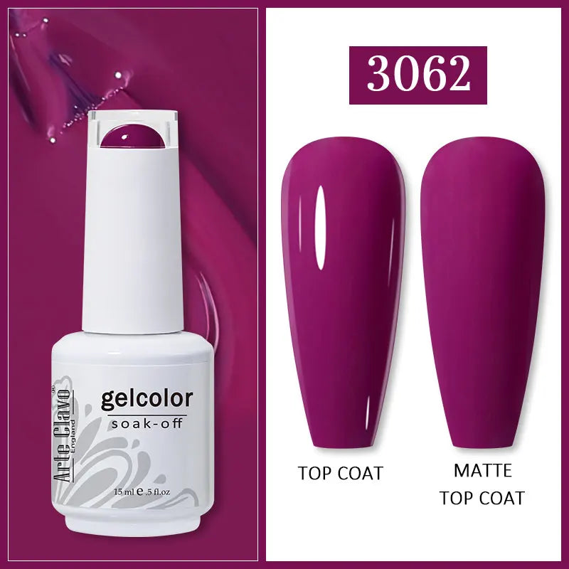 Arte Clavo 99Colors Gel Nail Polish Purple Glitter Sequins Manicure