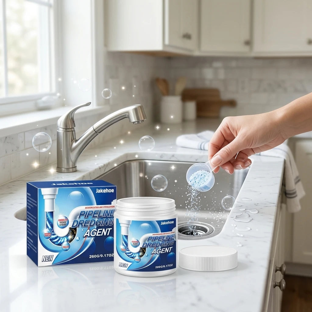 JAKEHOE Pipeline Dredging Agent Removing Grease Buildup Eliminate Pipe Odor Prevent Clogging Fast-Acting Powerful Drain Cleaner Qme