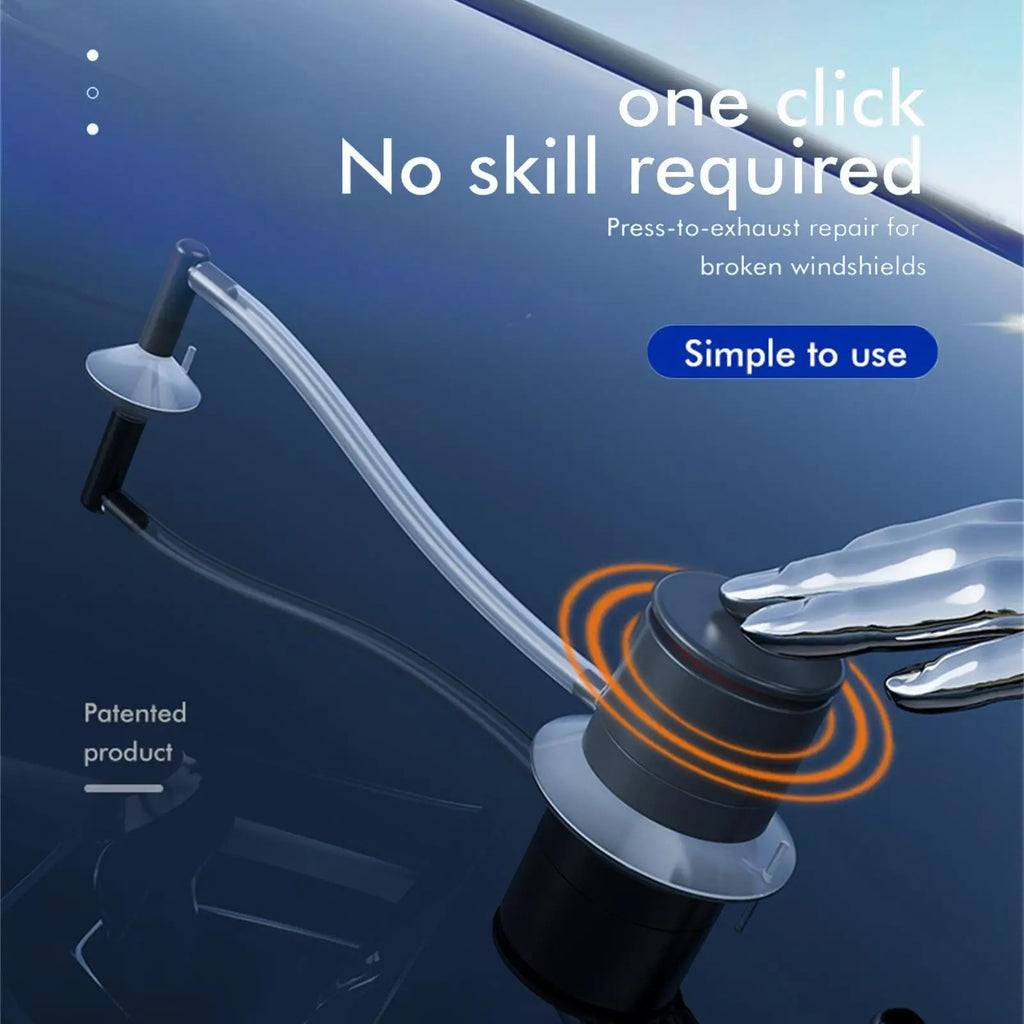 Windshield Crack Repair Kit Automotive Glass Nano Repair Fluid Air Pump Type Windscreen Crack Repair Kit For Fix Chips Bulls-Eye Qme Default Title