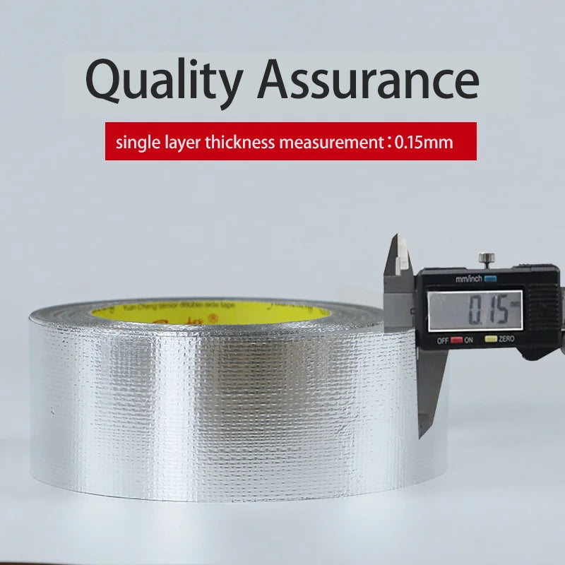 1Roll Thickened Fiberglass Cloth Aluminum Foil Tape High Temperature Resistant Waterproof Sun Protection Cina Hood Flame Retar Qme