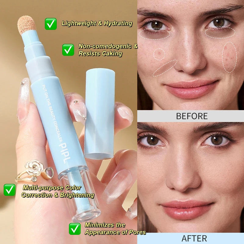 Sponge Head Liquid Concealer Stick Full Coverage Dark Circles Marks Qme