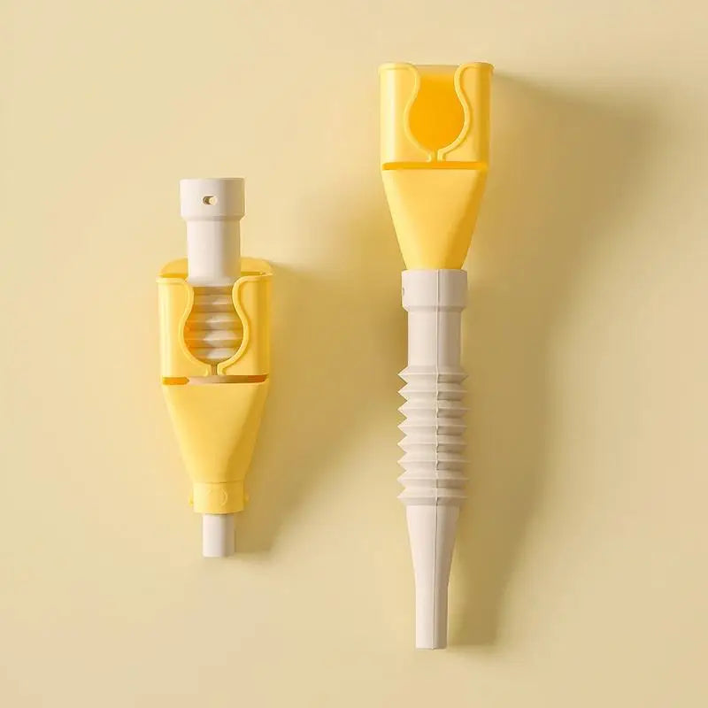 Plastic Refueling Funnel Portable Folding Telescopic Hose Bayonet Qme Yellow