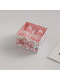 4 Strawberry Shaped Scented Candles Unique Soy Wax Sweet Taste Used Qme pink