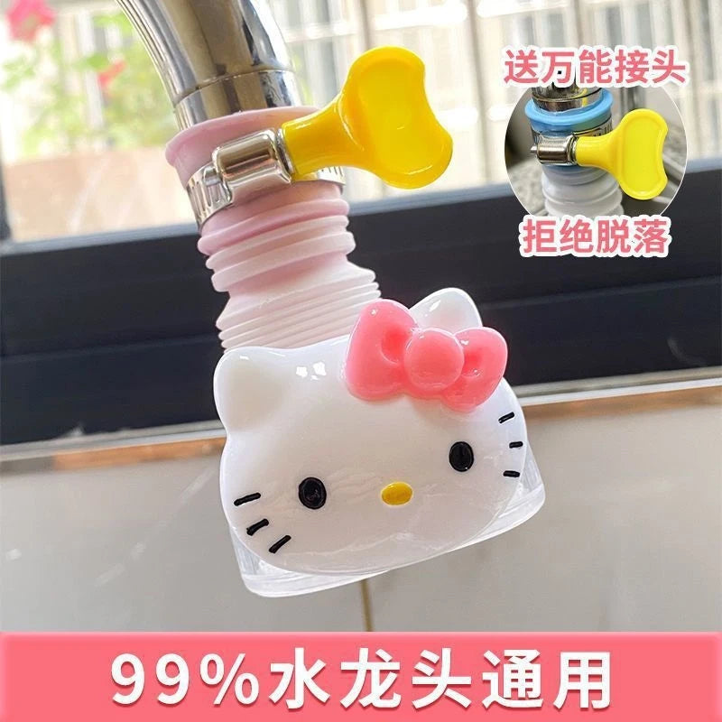 Kuromi Cartoon Universal Splash-Proof Faucet Extender Household Splash Guard Kitchen and Dormitory Tap Water Filter Qme