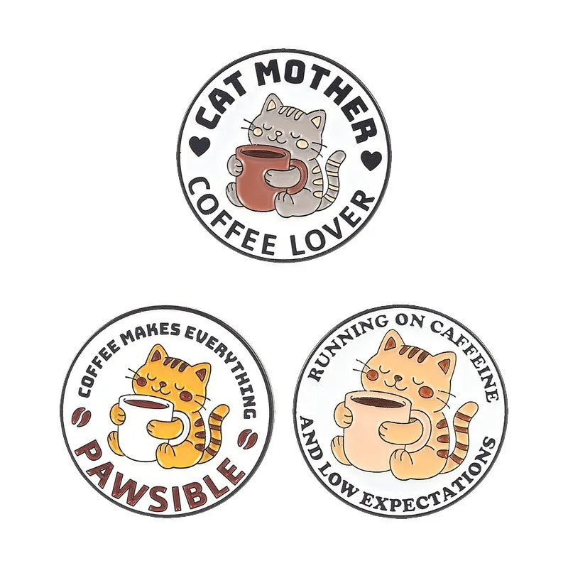 Cartoon Tabby Orange Cat Metal Enamel Pins Lovely Pet Lapel Pin Kitten Brooch Ornament for Coat Backpack Hat Daily Decor Gift Qme style4-group