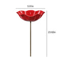 Bee Watering Station Metal Bee Water Feeder Multi-function Butterfly Bath Bowl Standing Bee Feeder For Garden Yard Decor Qme Red