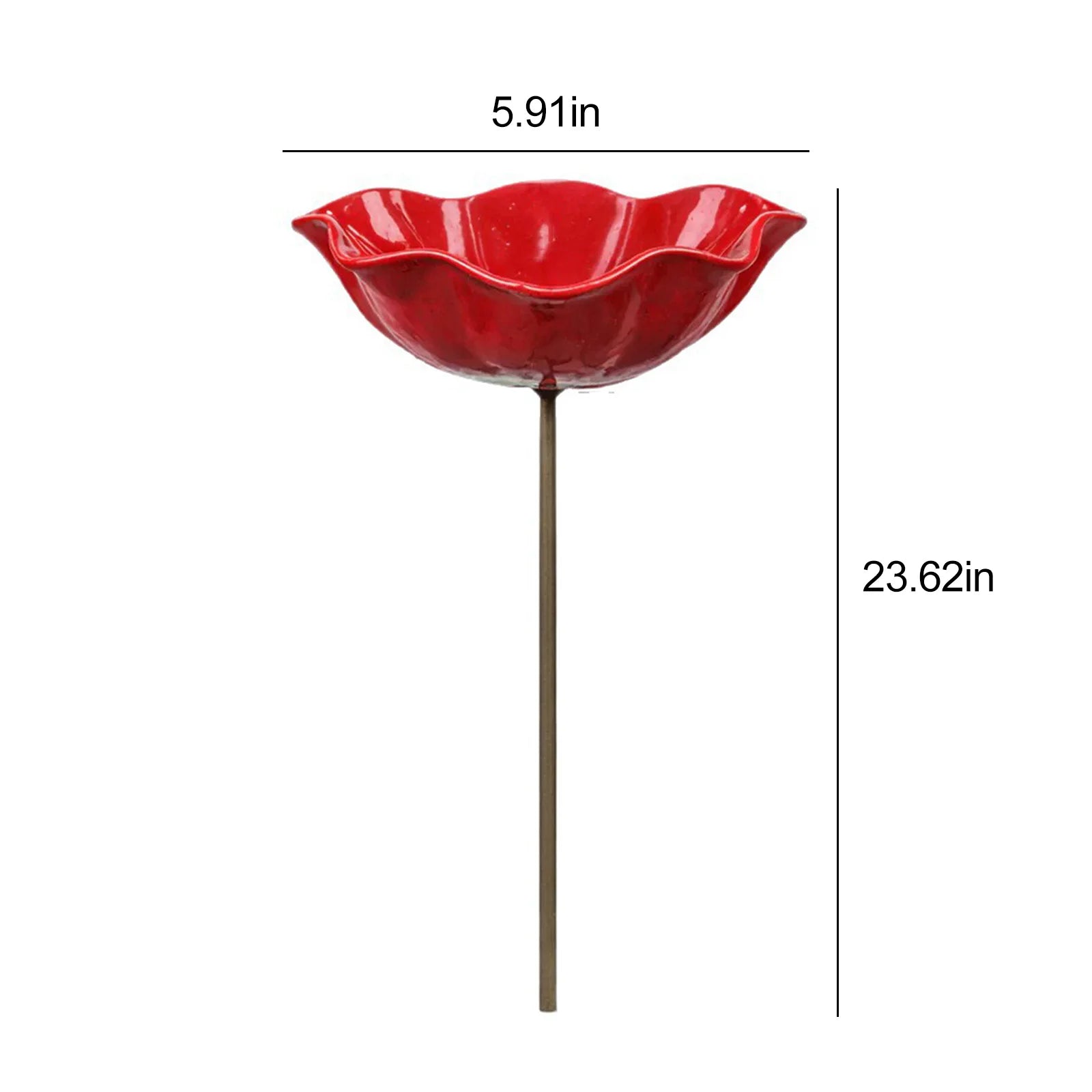 Bee Watering Station Metal Bee Water Feeder Multi-function Butterfly Bath Bowl Standing Bee Feeder For Garden Yard Decor Qme Red