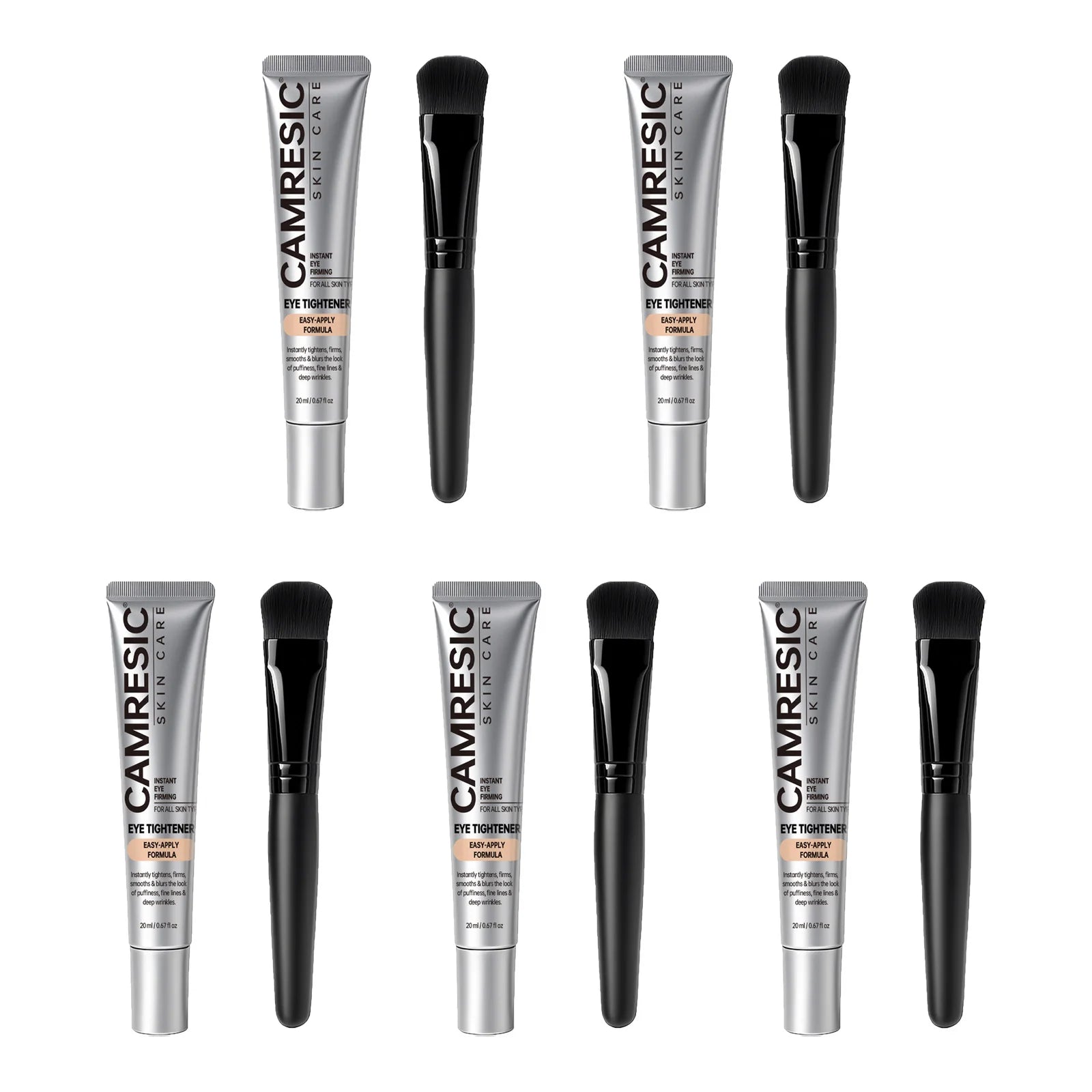 Instant Firming Eye Tightener Cream Lightens Dark Circles Anti-Puffiness Reduces Fine Lines Lifting Firming Eye Cream with Brush Qme 5 Sets