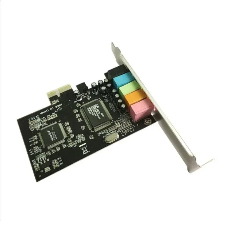 5.1 Desktop Computer Built-in Independent PCI-E8738 Stereo 6-channel Computer Cables Connectors PCIe Sound Card 1pcs Qme