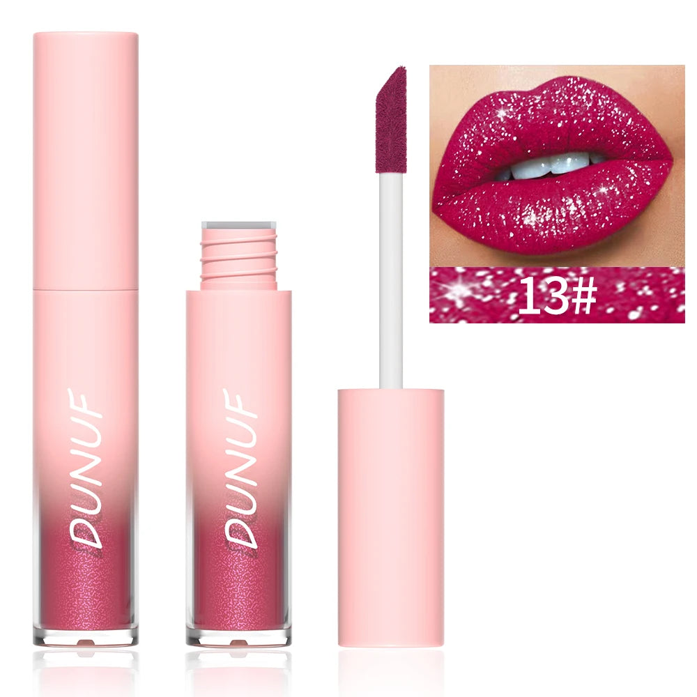 Pearlescent Lipstick Waterproof Long-lasting Lip Gloss Easy Paint Qme 13