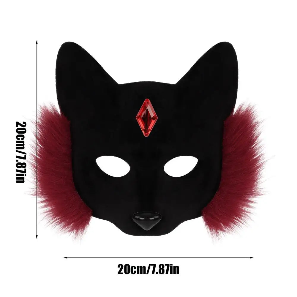 Cosplay Face Cover Realistic Headwear Canine Half Props Adults Kids Qme Red China Mainland