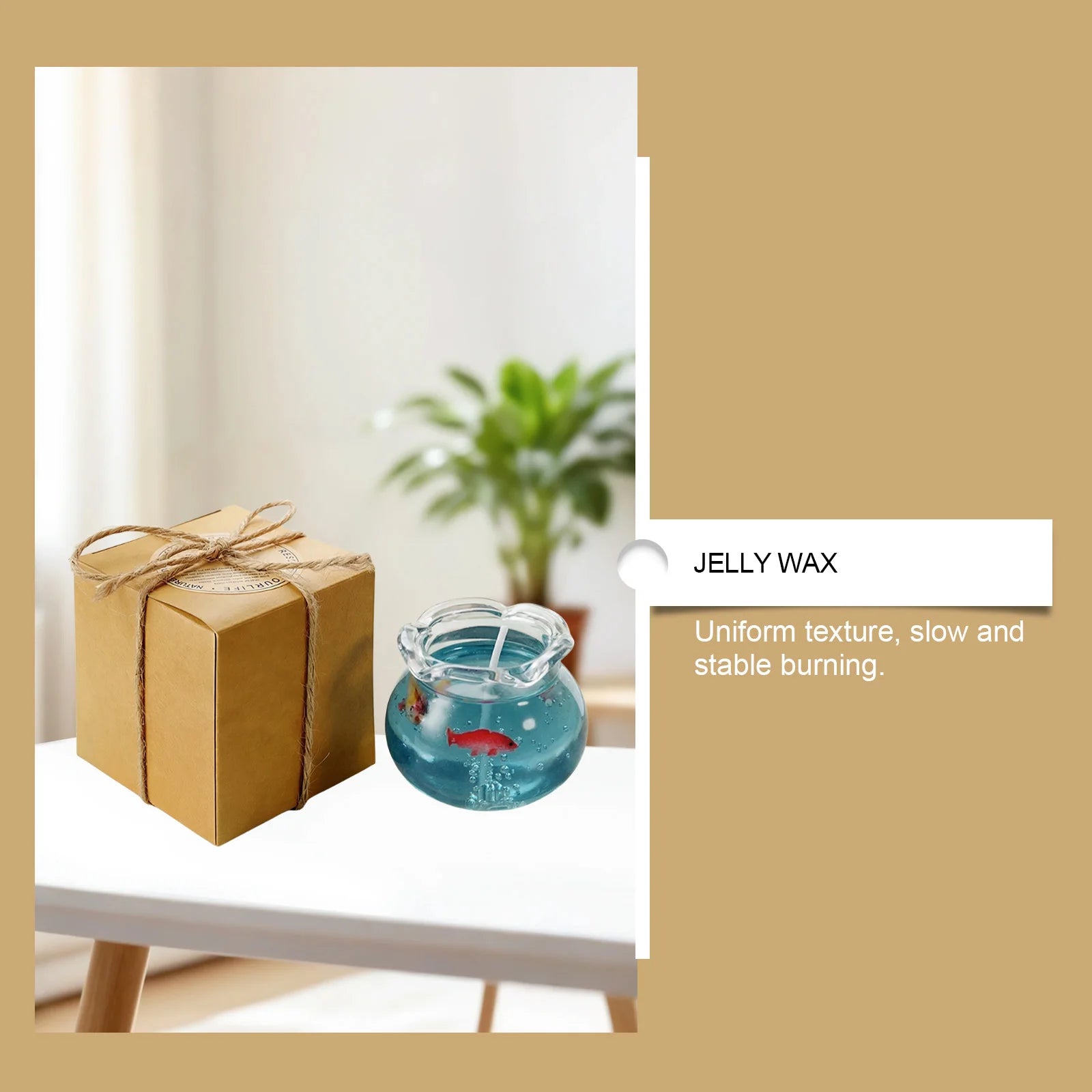 Mini Jelly Wax Fish Tank-shaped Aromatherapy Candle Compact Home Store Long-lasting Decoration Candle for Holiday Creative Gift Qme
