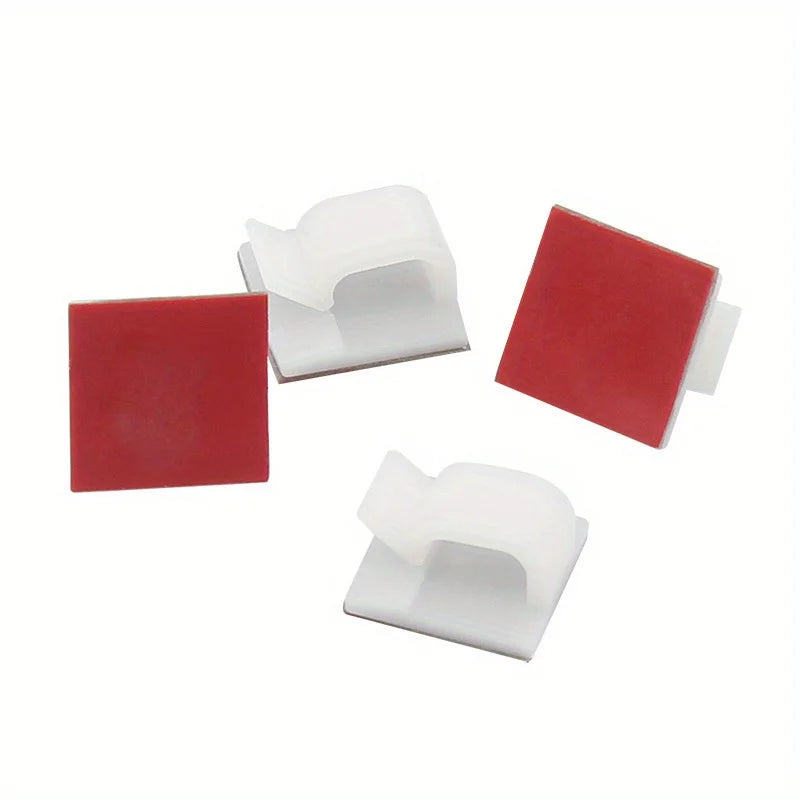 50/100pcs Self-Adhesive Cable Clips: The Ultimate Cable Management Solution for Home & Office! Qme