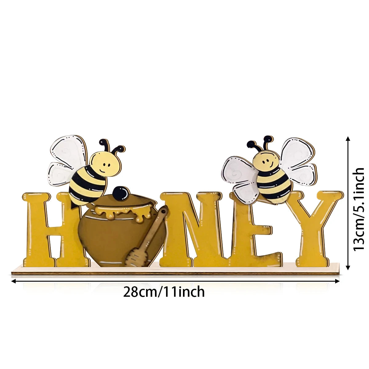 1 set of 2D summer HONEY letter bee honey jar wooden desktop decoration ornaments, rustic farmhouse desktop decoration Qme