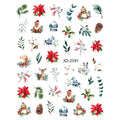 10 Sheets Christmas Nail Art Stickers Decals 3D Self-adhesive Snowman Qme 2591
