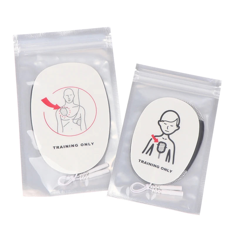 1 Pair AED Training Device Patches First Aid Replacement Pads Adult Qme