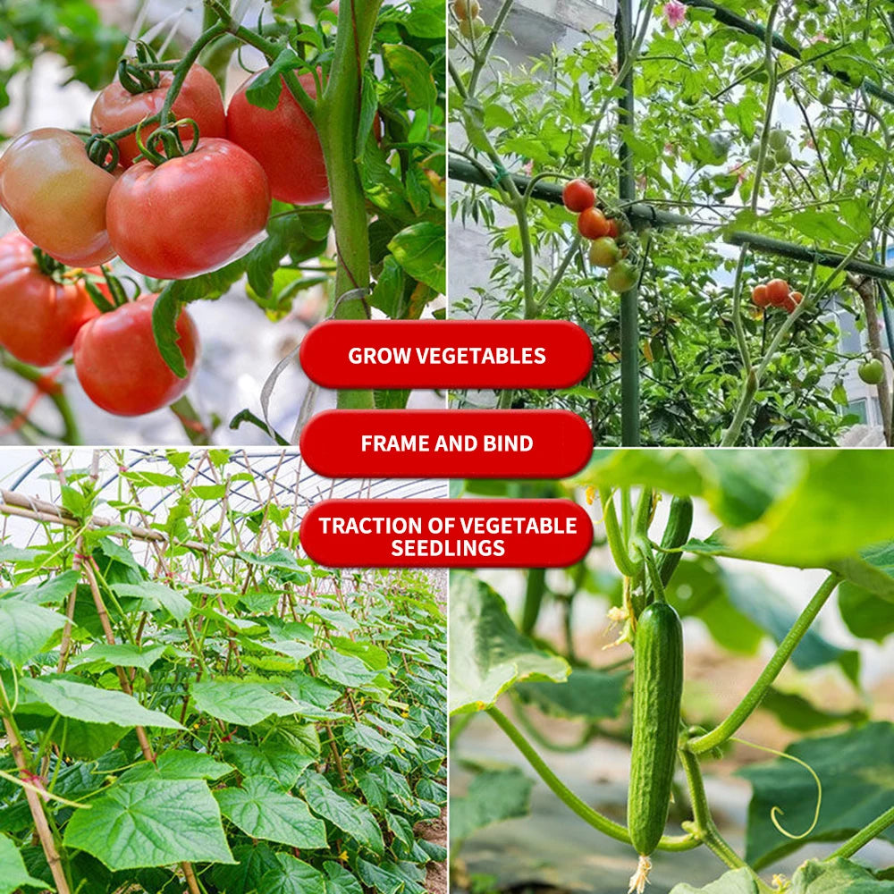 1 Roll 100M Multifunctional Plastic Steel Twist Tie Sturdy Reusable Garden Flower Plant Support Strap Tie Qme