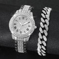 Ladies' Treasure Pot, Starry Sky, Water Diamond Watch, Popular Item, Diamond Set Bracelet, Women's Watch Set Qme Silver