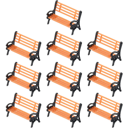 10Pcs 1:87 HO Scale Model Train Bench Chairs Settee Street Park Railway Layout Plastic Crafts Home Decoration Children Toys Qme