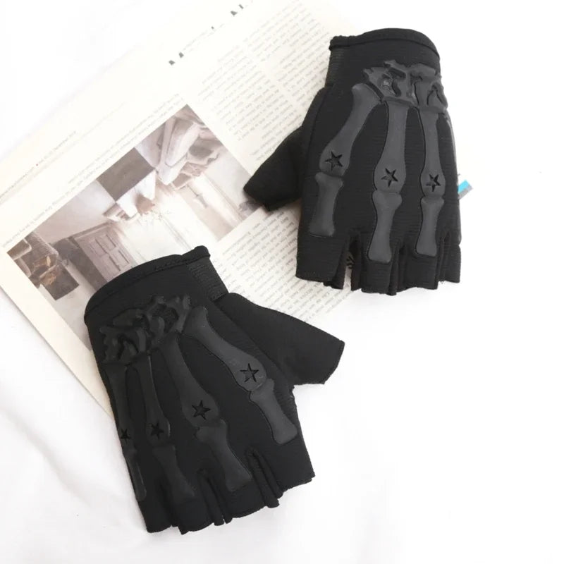 Men Riding Fingerless Gloves Non-slip Half Finger Tactical Gloves for Motorcycle Cycling Hiking Hunting Outdoor Sports Mittens Qme