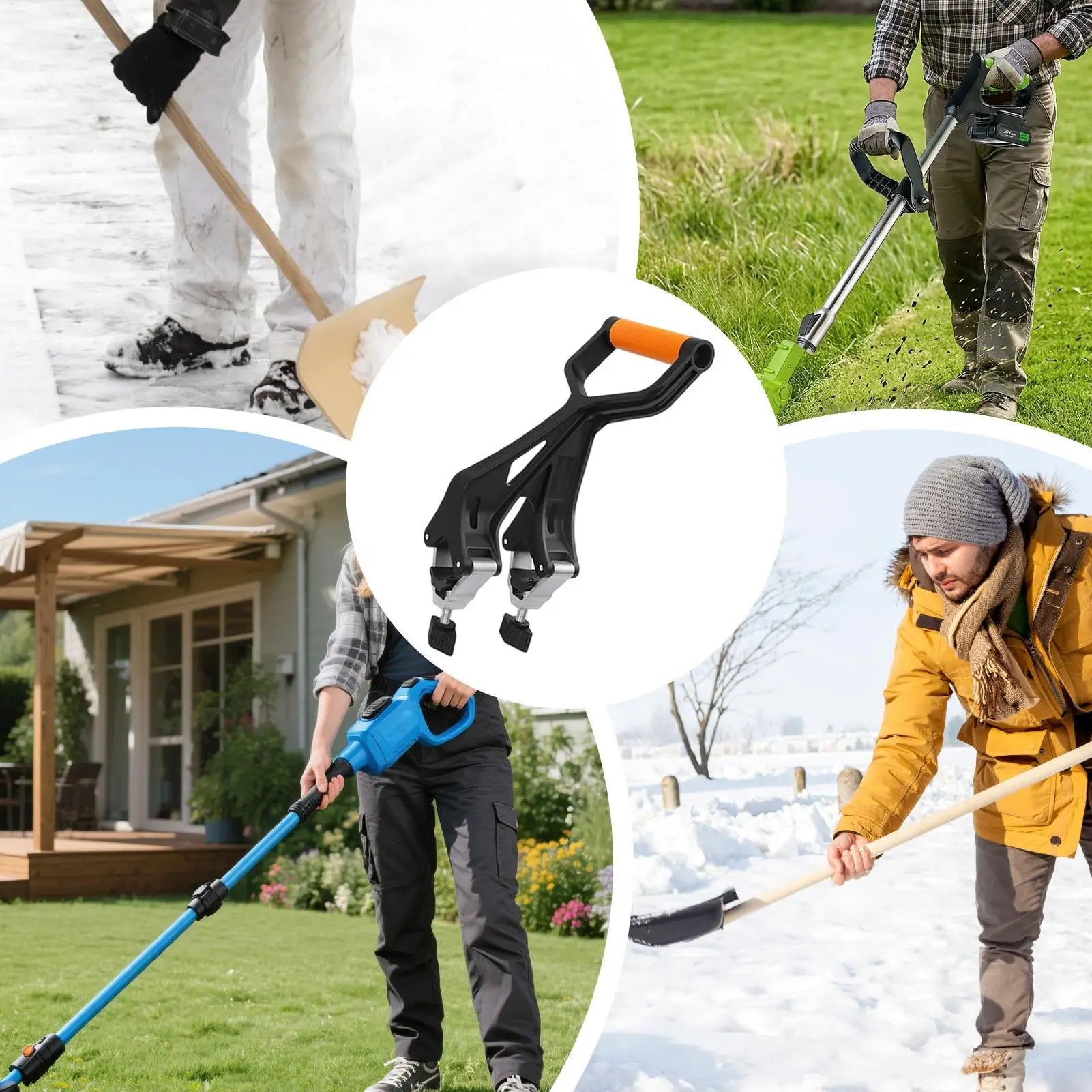 Shovel Handle Extension Ergonomic Non-Slip Easy Install Garden Trimmer Handle Extension For Gardeners Professionals Enthusiasts Qme