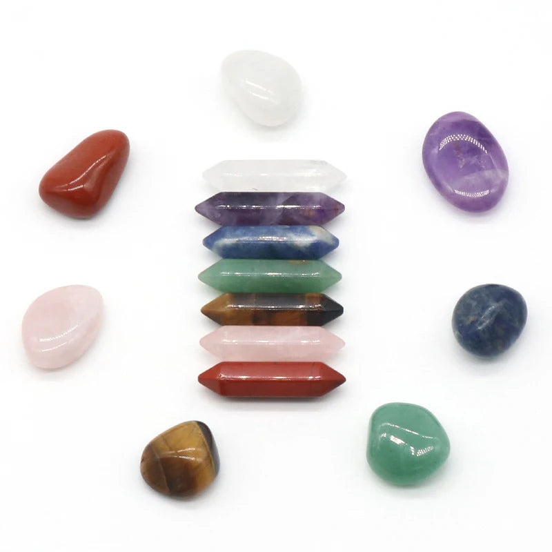 14pcs Seven Chakra Energy Stone Natural Crystal Gemstone Ornaments Gifts Qme