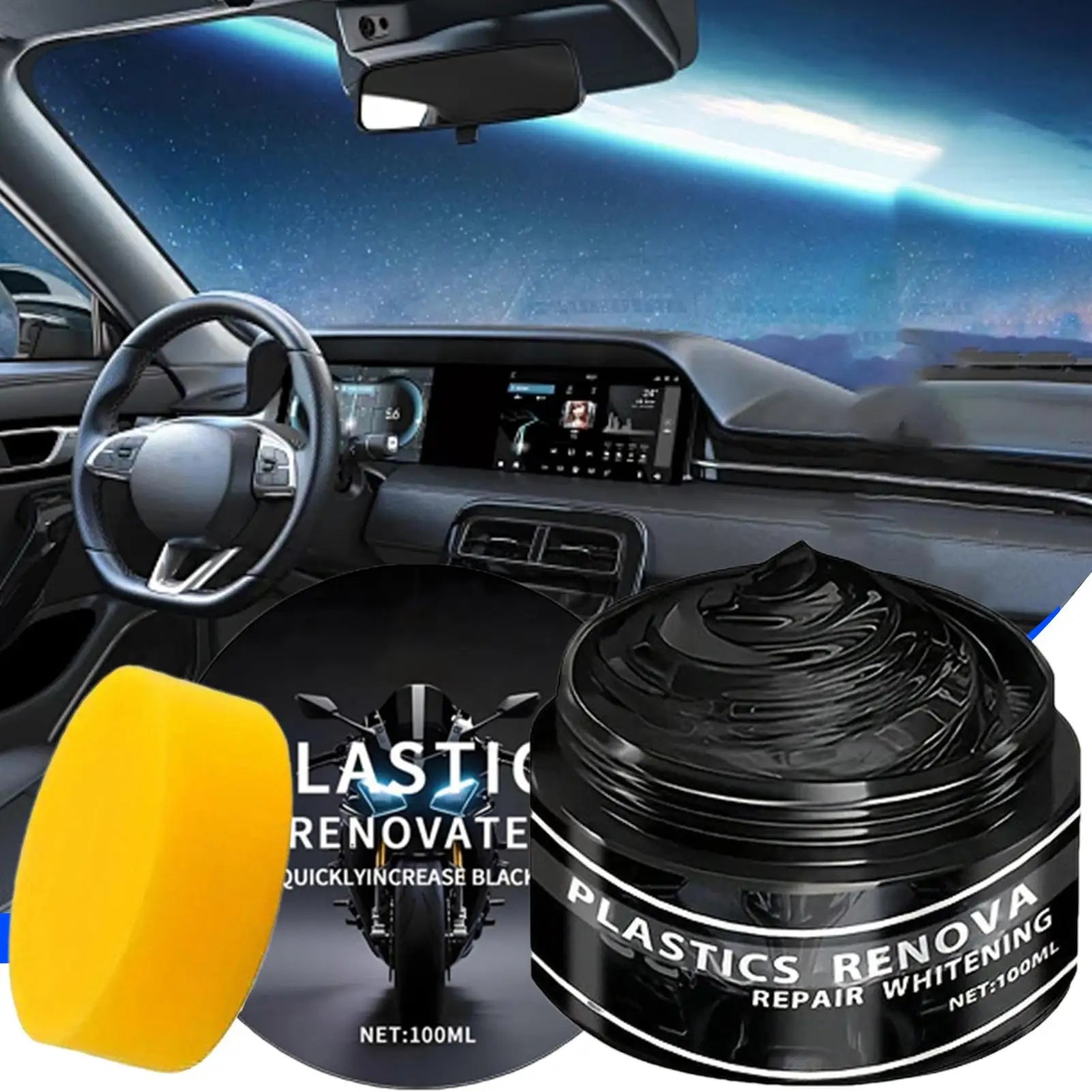 Auto Trim Restorer Car Scratch Repair Paste 100ML Anti-UV Quick-Drying Rubber Repair Wax Fade-Resistant Renovation Solution Qme