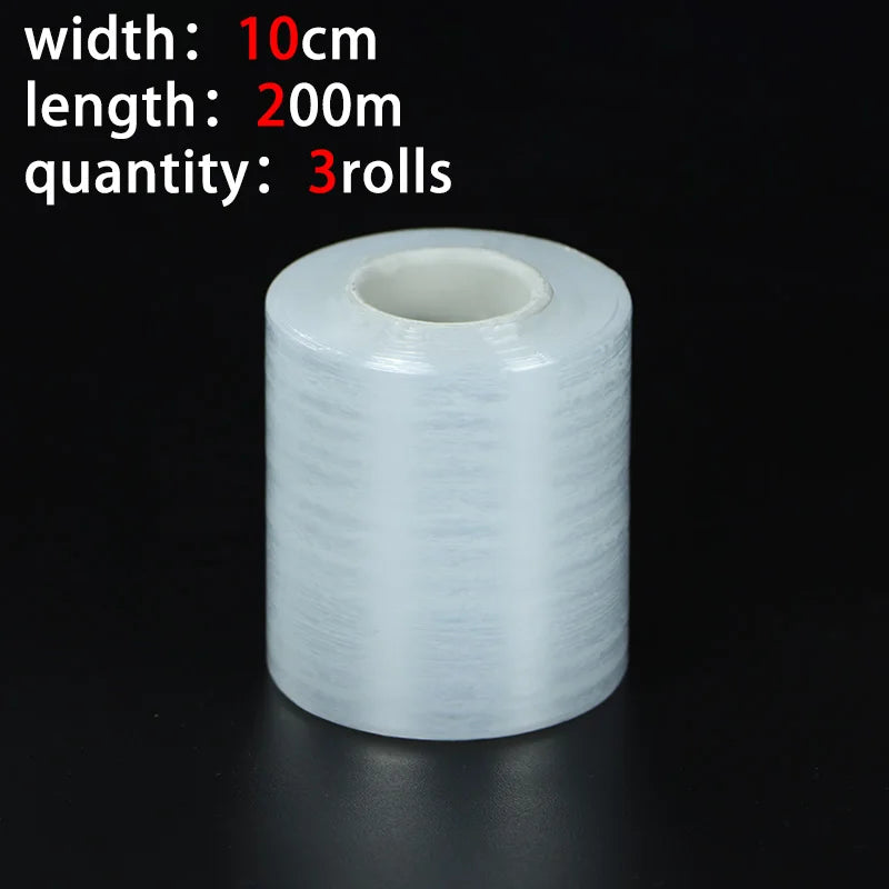200 Meters Small Roll PE Stretch Film Sealing Film Protective Film Industrial Packaging Bottle Sealing Grafting Qme 100mm-3rolls