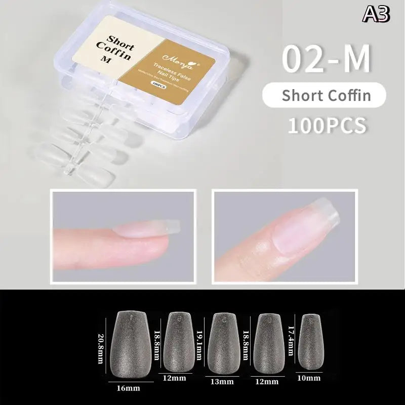 Box Fake Nails NO Polishing Trace Demal Press False Thin Nail Tips Qme A3
