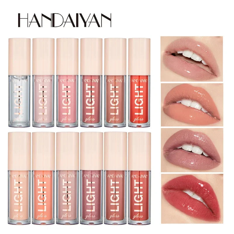 12 Colors Mirror Pearl Lip Gloss Long-lasting Moisturizing Shine Glitter Lip Glaze Waterproof Glass Liquid Lipstick Women Makeup Qme