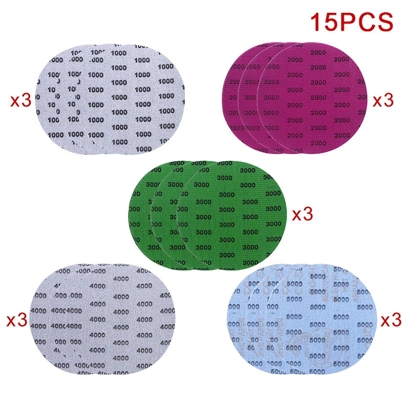 15/25Pcs 5 Inch 1000 2000 3000 4000 5000 Grit Sandpaper Discs Dry Wet Grinding Sanding Discs For Metal Wood Polishing Tools Qme 15pcs