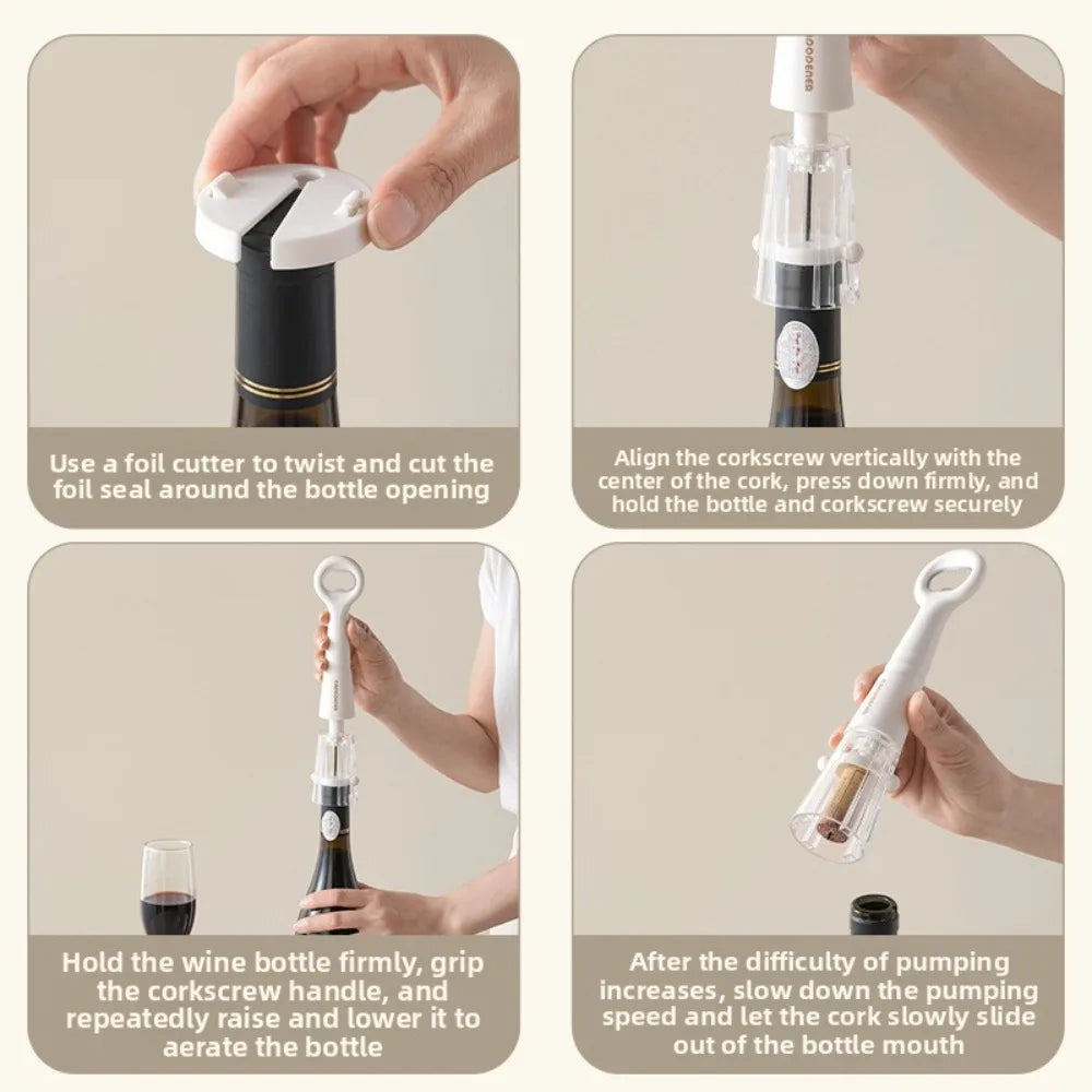 2-in-1 Air Pressure Wine Beer Opener Portable Corkscrew Kitchen Qme