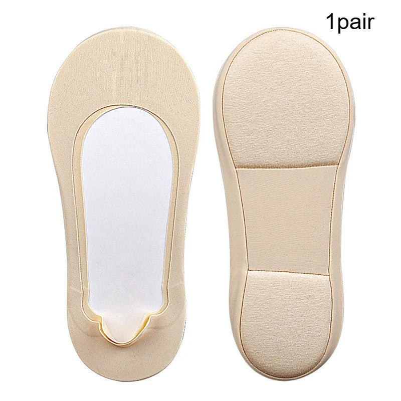 3D Anti Slip Low Top Boat Socks,soft Boat Socks ,shock-absorbing Summer Thin Breathable Shallow Mouth Invisible Anti Slip Socks Qme Beige 1pair One Size