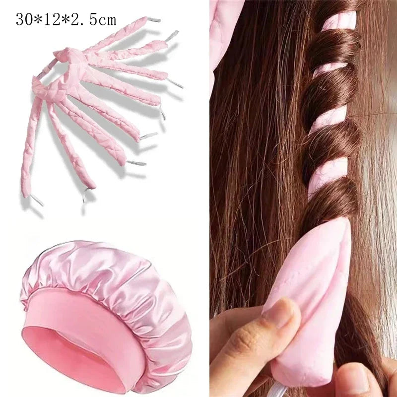 Lazy Hair Curler Hair Rollers Heatless Headband Curls Silk Ribbon Sleeping Soft Wave Formers No Heat Curls Ribbon Styling Tools Qme PK2