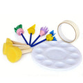 11Pcs Kids Sponge Painting Brushes Set, Early Learning DIY Art Craft Tools with Round Stamping Brushes, Palette Masking Tape Qme MULTI