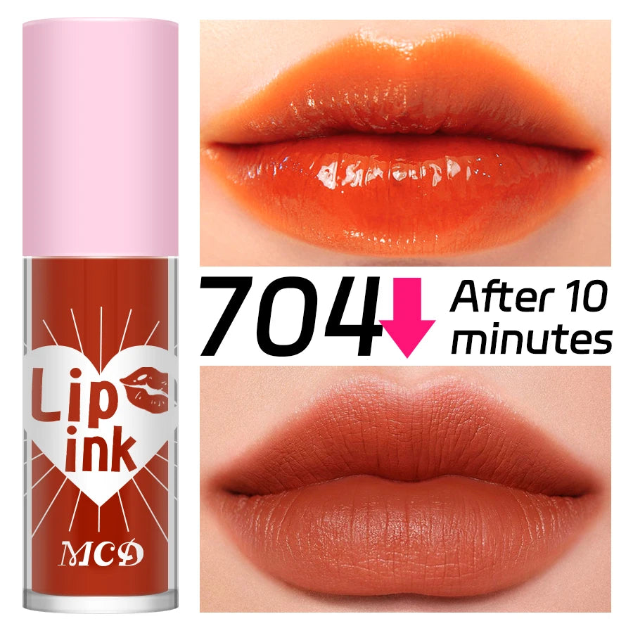Waterproof Matte Lip Tint Long-lasting Glaze Sexy Plump Glow Oil Qme 704