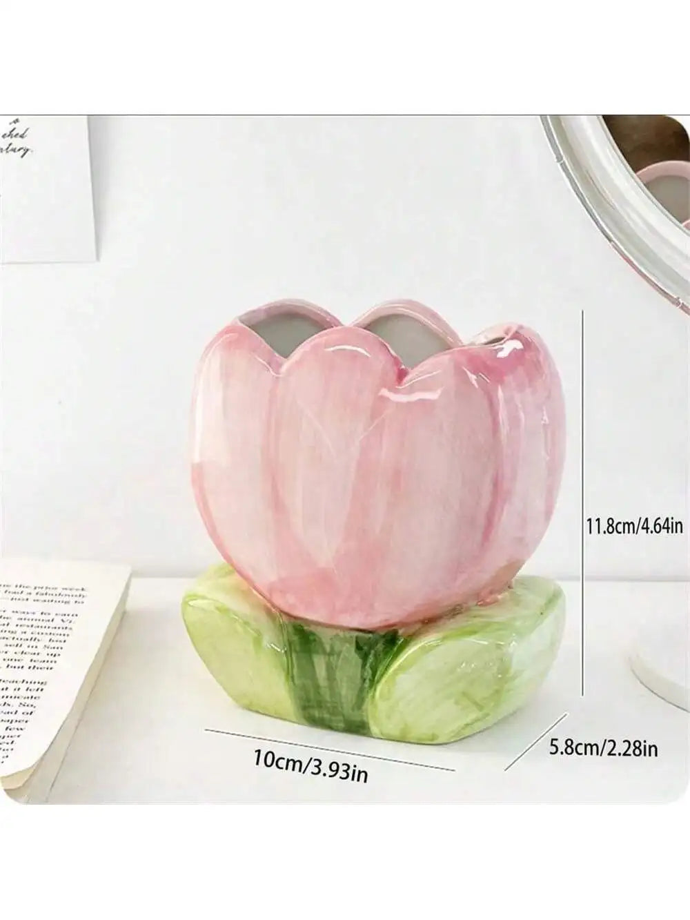 Tulip Ceramic Pen Holder Makeup Brush Storage Jar Desk Decoration Qme tulip