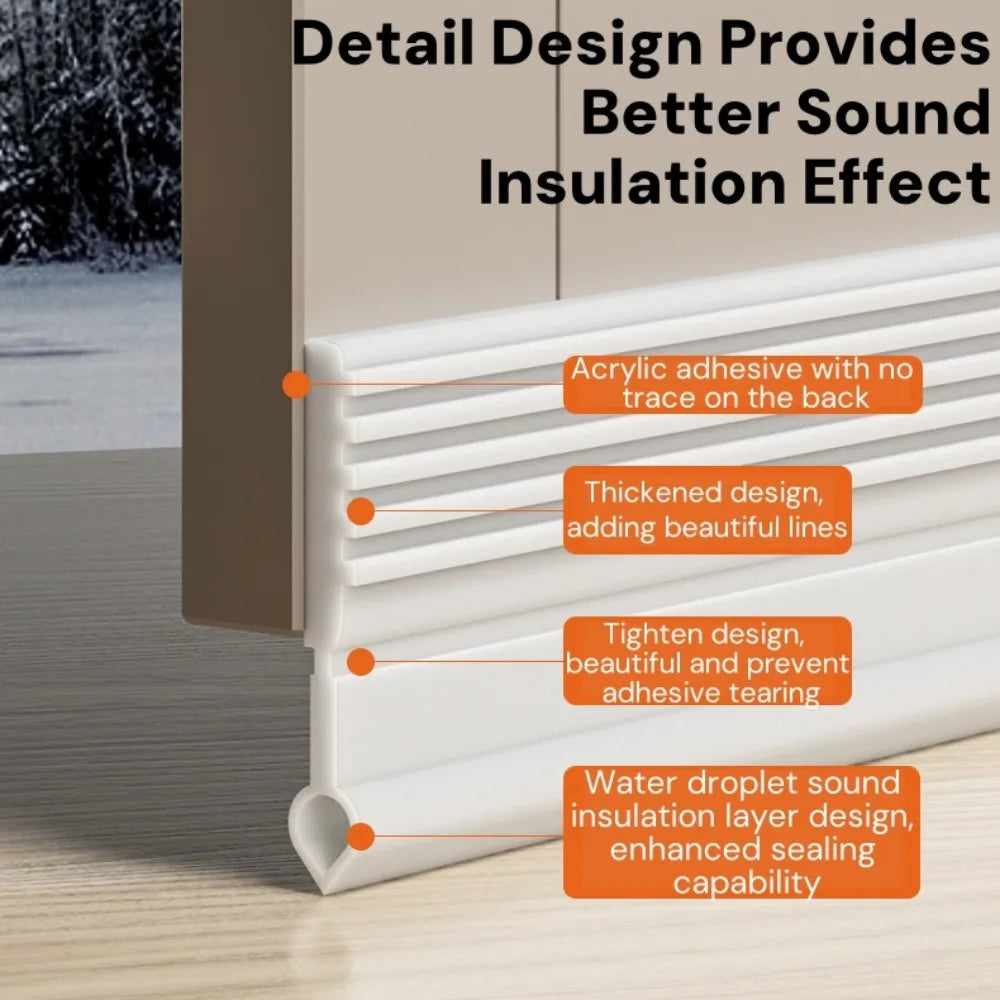 1M Door Sealing Strip Windproof Soundproof Waterproof Barriers for Doors Windows Insect Proof Filling Strip for Door Bottom Gap Qme