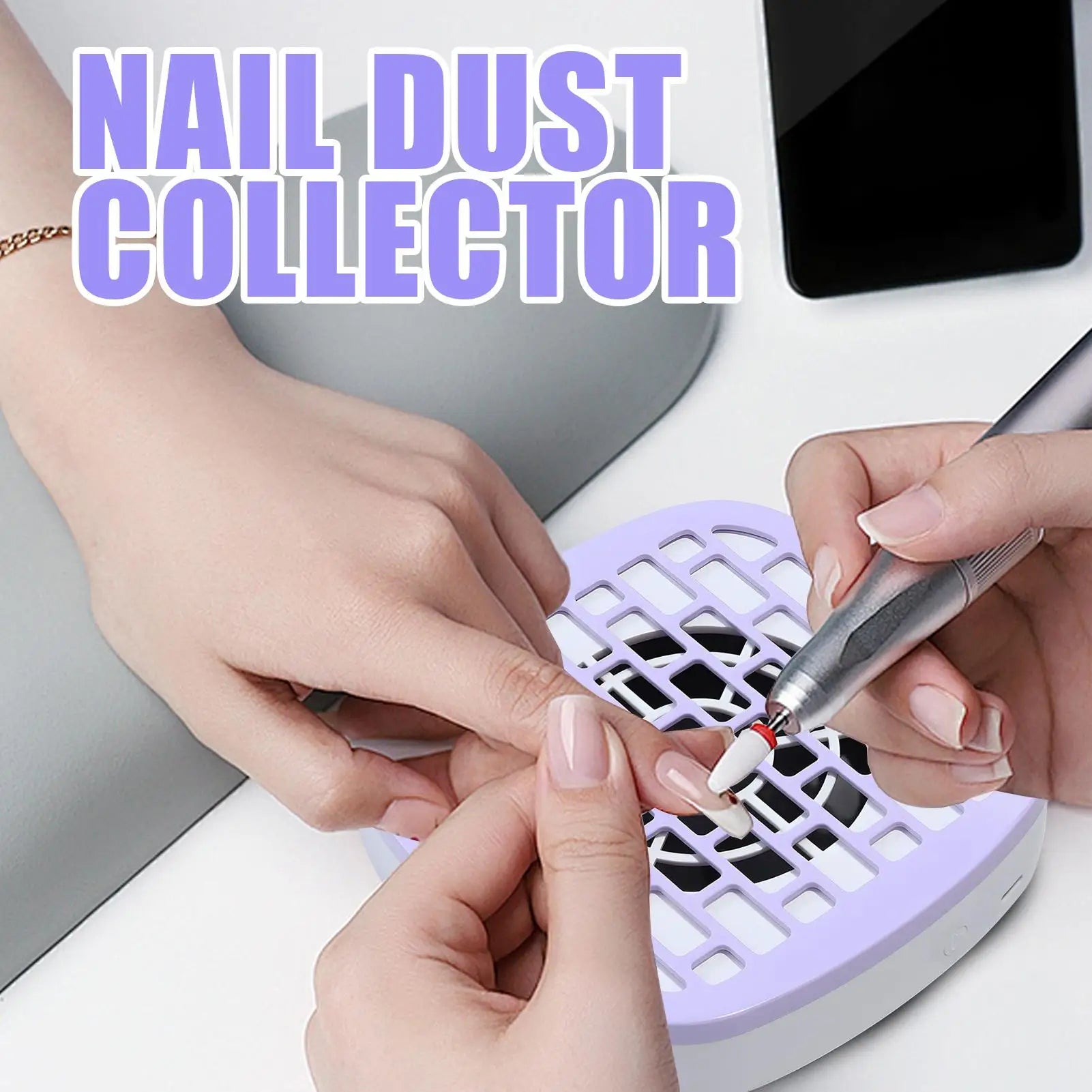 Nail Vacuum Dust Collector Low Noise Nail Fan Dust Collector Powerful Suction Cleaner Manicure Tools for Beginner Home Salon Qme