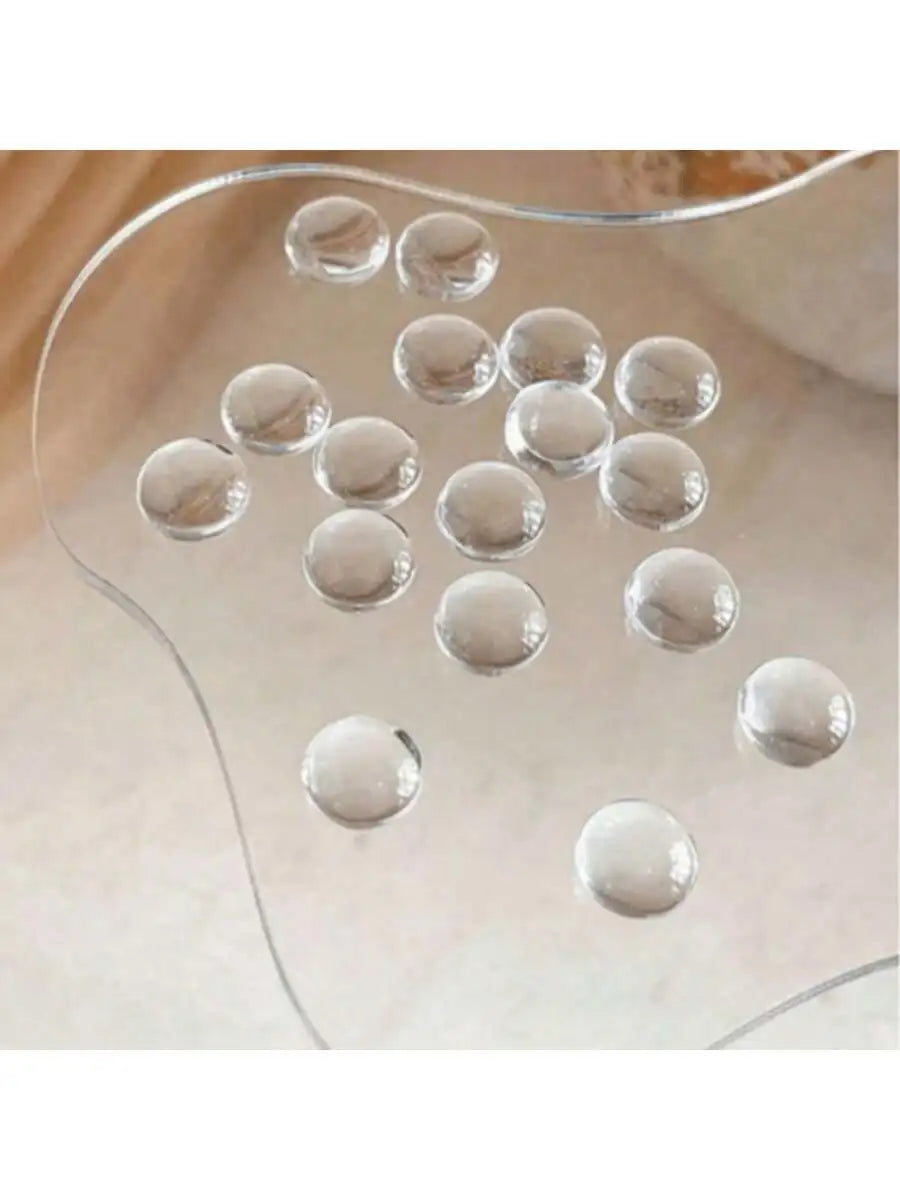 40 80 Mini Glass Nail Art Beads Chart Transparent 3D Round Polish Qme 40pcs