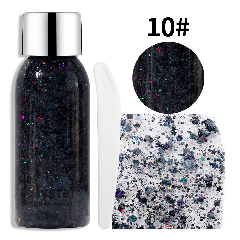 Body Glitter Gel Sequins Long Acting Face Eyes Hair Prom Party Qme July-LP-10