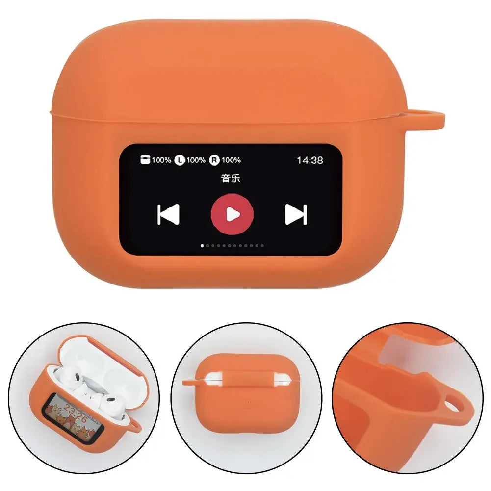 Headphones CASE For AirPods A9 Pro With Screen Corners Shockproof Anti-slip Full Cover Protective Case For AirPods A9 Pro Qme