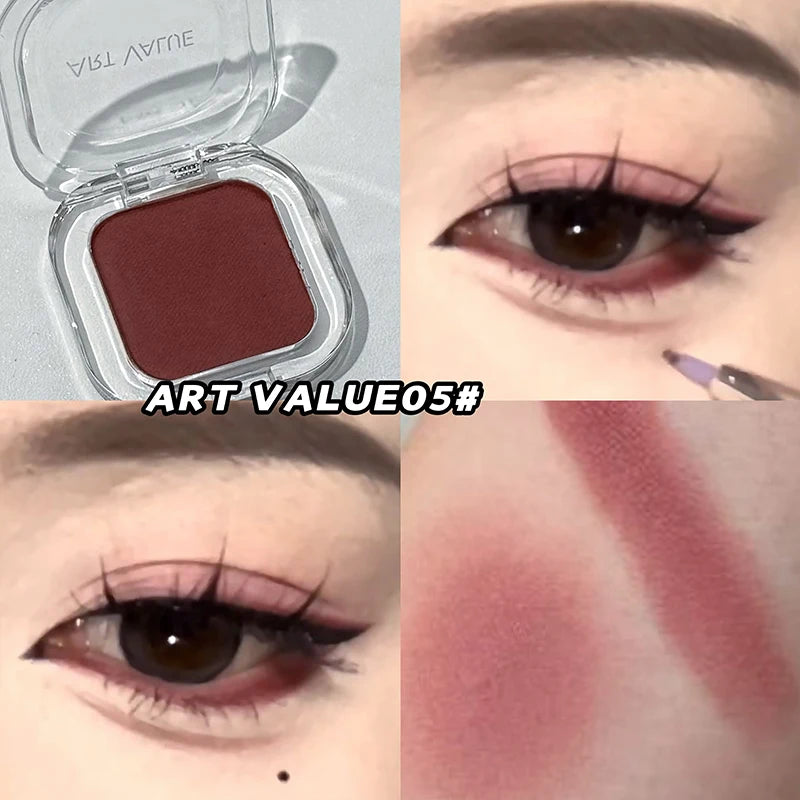 ART VALUE Single Color Eye shadow Shimmer Matte Delicate Long-lasting Makeup High Gloss Brightening Silkworm Eyeshadow Palette Qme 05