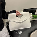 Casual Trendy Handbag, Modern Minimalist Crocodile-Pattern Handbag，Suitable the Office, Casual Occasions, Outings, and Shopping Qme White