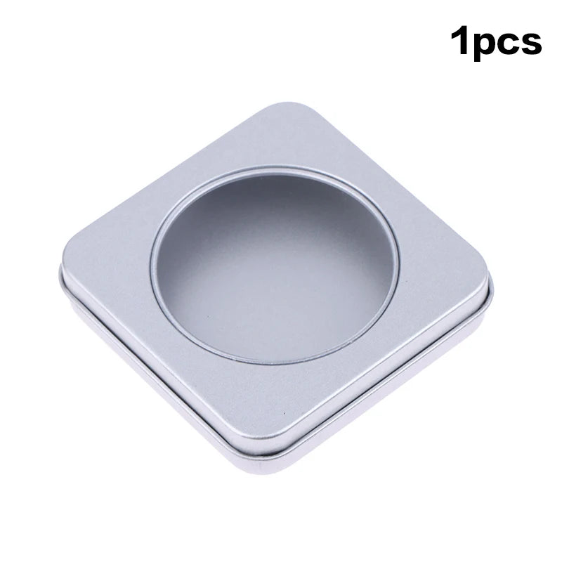 1 Press Nail Storage Boxes Case Tin Box Windowed Fake Organizer Qme 1pcs