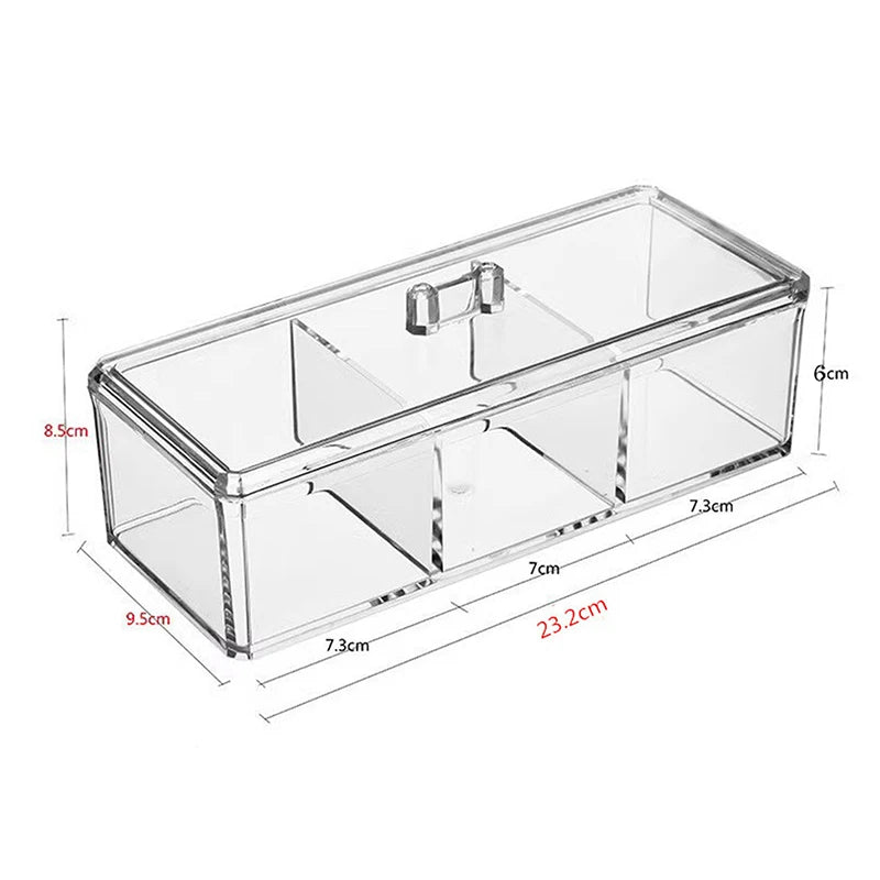 Cotton Pad Storage Box Desktop Acrylic Organizer Transparent Cosmetic Qme B