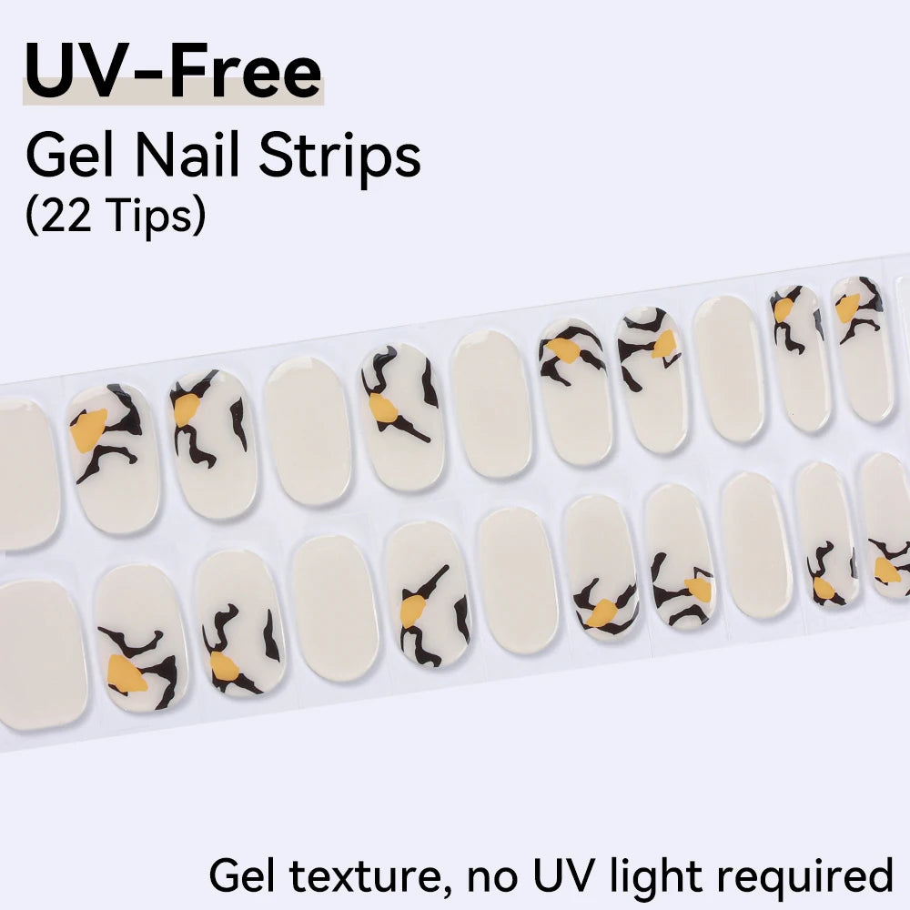 22Tips Sparkling Leopard Pattern Full Cover Nail Stickers French